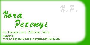 nora petenyi business card